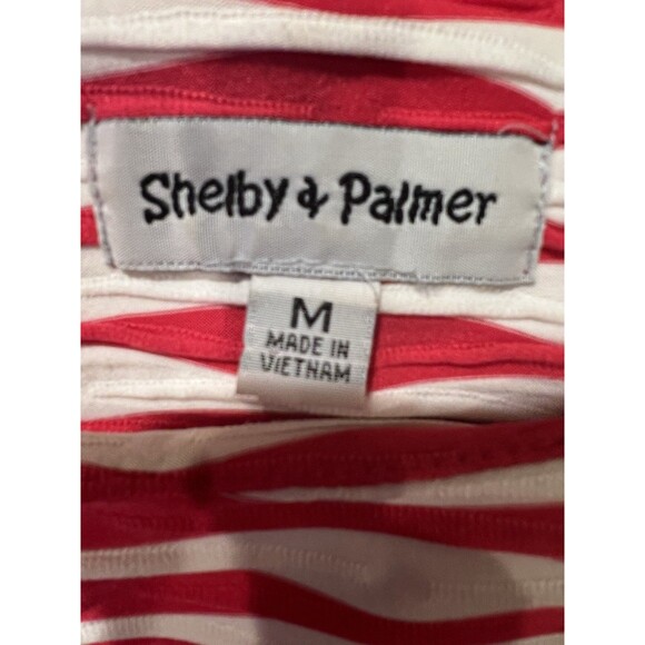 Shelby & Palmer Sheath Dress Pink & White Stripe Tie Ruched Waist Size Medium - Picture 4 of 6